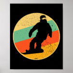 Retro Snowboarding Design Vintage Snowboarder 70s  Poster