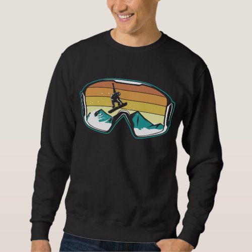 Retro Snowboarding Freestyle Jump Snow Mountain Sweatshirt
