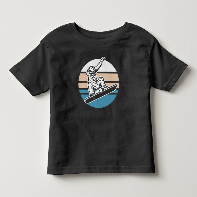 Retro Snowboarding Jump Snowboarder Winter Sport Toddler T-shirt (Front)