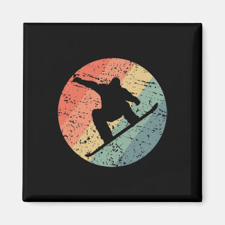 Retro Snowboarding Skiing Snow Winter Sport Ice Sn Magnet