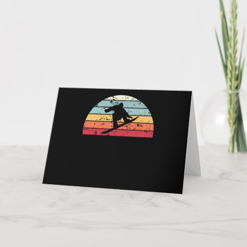 Retro Snowboarding Sunset Vintage Snowboard Sunris Card