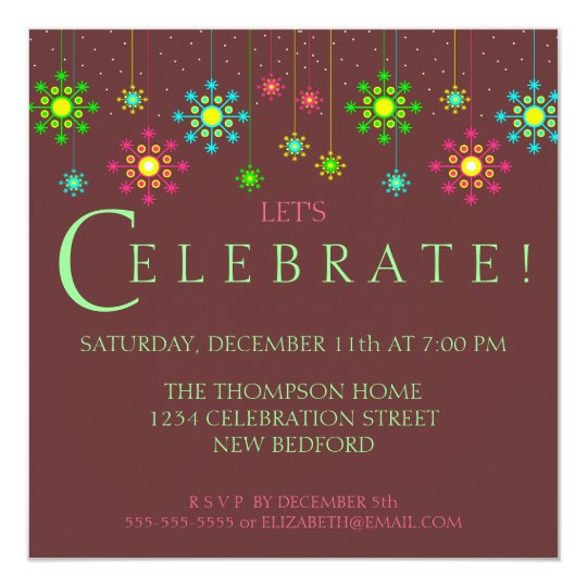 retro snowflake holiday party invitation zazzle com