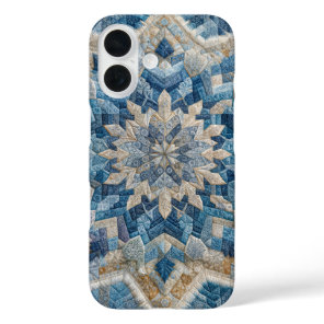 Retro Snowflake Kaleidoscope Quilt  iPhone 16 Case