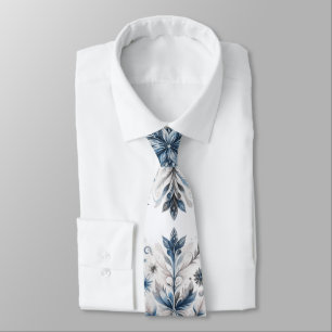 Retro Snowflake Winter Pattern Neck Tie