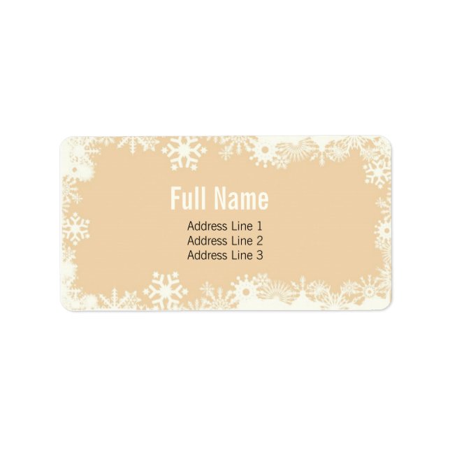 Retro Snowflakes 4 christmas labels (Front)