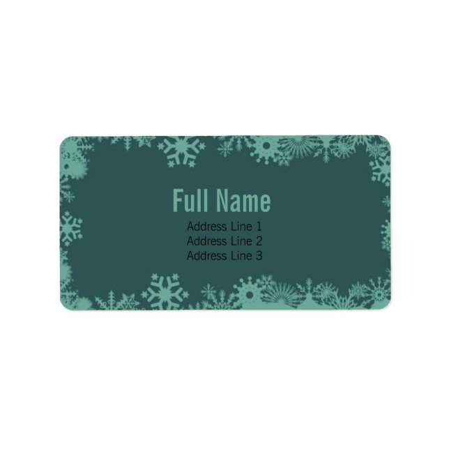 Retro Snowflakes 5 christmas labels (Front)