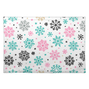 Retro Snowflakes Cloth Placemat