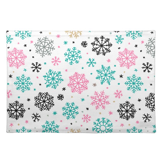 Retro Snowflakes Cloth Placemat (Front)