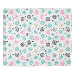 Retro Snowflakes Duvet Cover