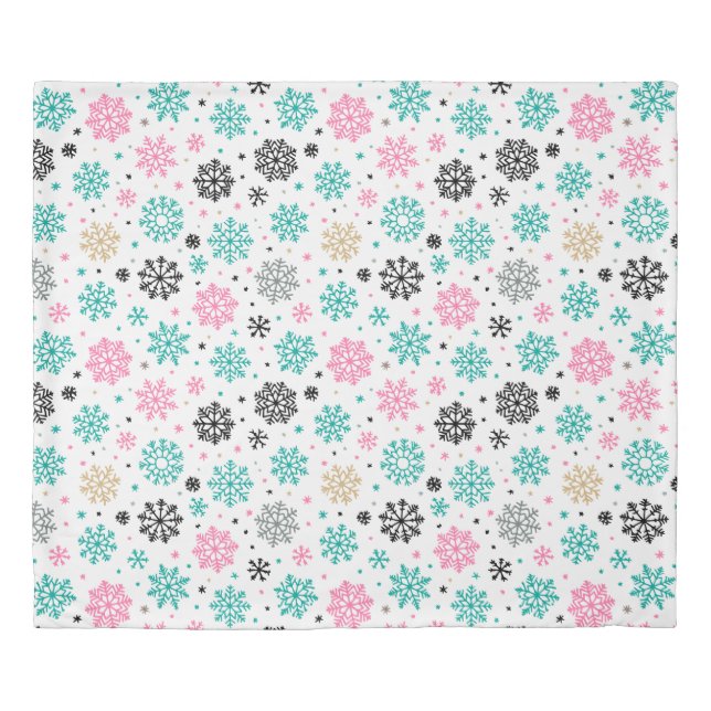 Retro Snowflakes Duvet Cover (Front)