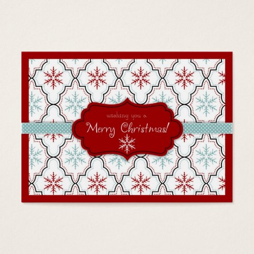 Retro Snowflakes Gift Tag 2 Business Card