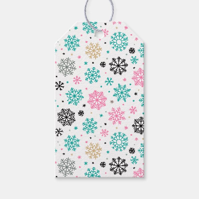 Retro Snowflakes Gift Tags (Front)