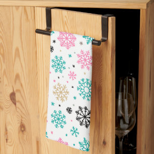 Retro Snowflakes Kitchen Towel