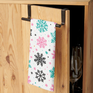 Retro Snowflakes Kitchen Towel