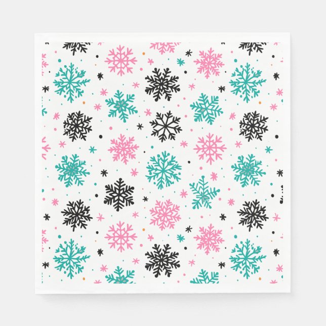 Retro Snowflakes Napkins (Front)