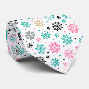 Retro Snowflakes Neck Tie
