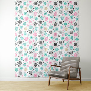 Retro Snowflakes Photo Backdrop