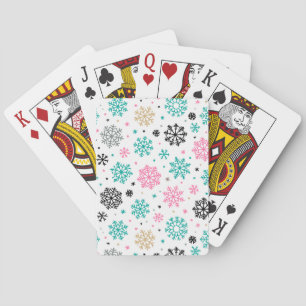 Retro Snowflakes Poker Cards