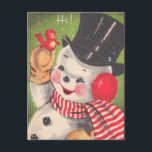 Retro Snowman Christmas Holiday Postcard<br><div class="desc">Beautiful vintage Christmas postcards! Look for matching postage! All images lovingly restored for best printing quality! Easy to customize!</div>
