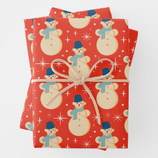 Retro Snowman Christmas Wrapping Paper