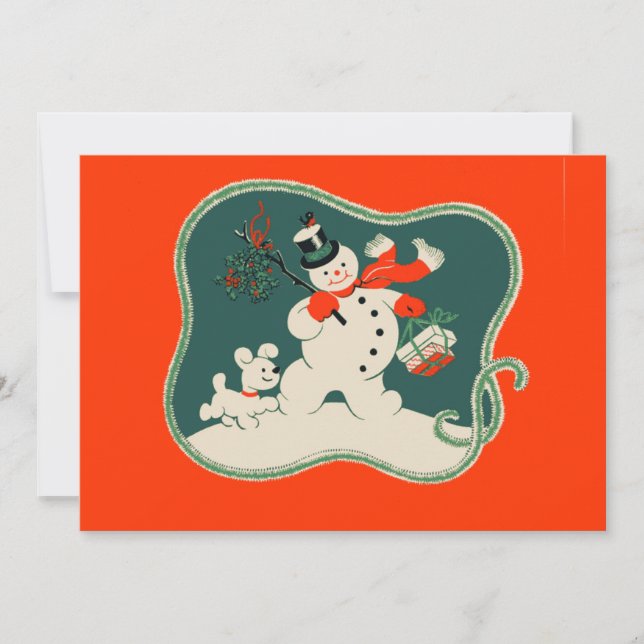 Retro Snowman Holiday Card (Front)