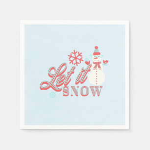 Retro Snowman Let it Snow Christmas  Napkins