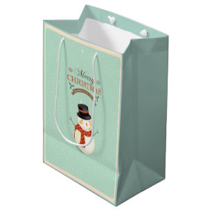 Retro Snowman- Merry Christmas Medium Gift Bag