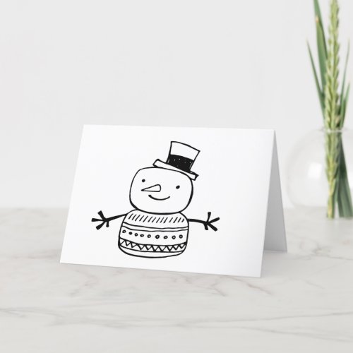 Retro snowman merry everything happy always holiday card