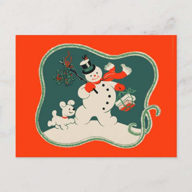 Retro Snowman Postcard (Front)