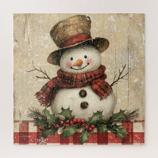 Retro Snowman Puzzle (Vertical)