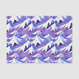 Retro Snowy Purple Mountains Tissue Paper