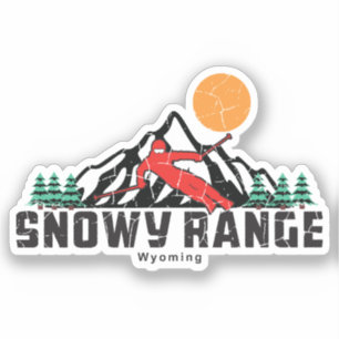 Retro Snowy Range Ski   Sticker