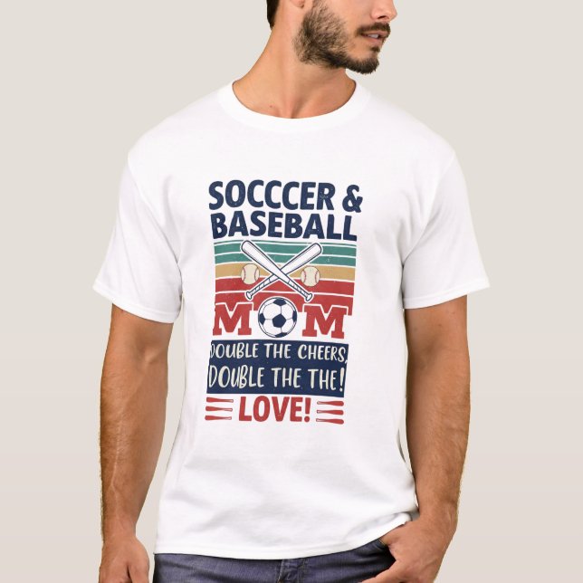 Retro Soccer & Baseball Mom T-Shirt (Front)