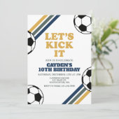 Retro Soccer Birthday Invitation (Standing Front)