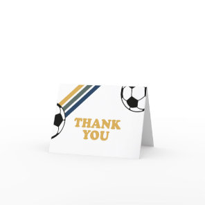 Retro Soccer Birthday Thank You  Card
