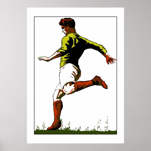 Retro soccer football vector art poster