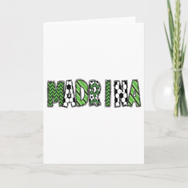Retro Soccer Godmom Madrina Birthday Party  Card (Front)