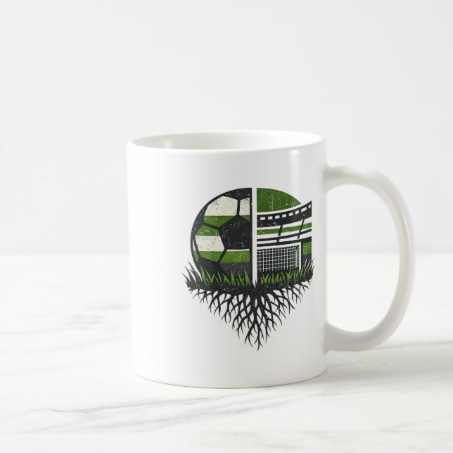 Retro Soccer Ll Stadium Nature Design  Coffee Mug (Right)