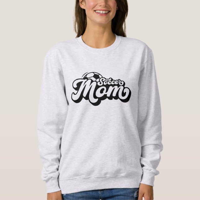 Retro Soccer Mom Custom Last Name Sweatshirt (Front)