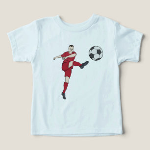 Retro Soccer Player Kicking Ball Volley Action Gra Toddler T-shirt