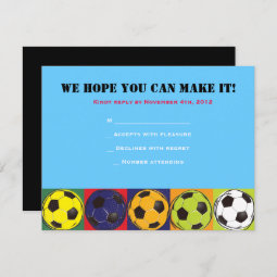 Retro SOCCER Themed Bar Bat Mitzvah Reply Card | Zazzle