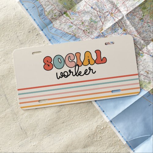 Retro Social Worker License Plate