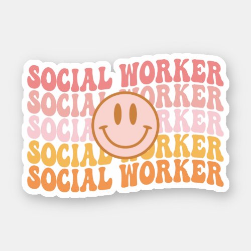 Retro Social Worker Social Work Student Graduation Sticker