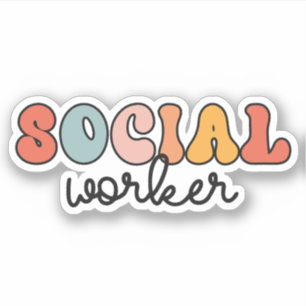 Retro Social Worker Sticker