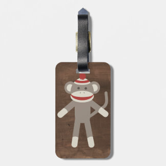 Retro Sock Monkey Luggage Tag