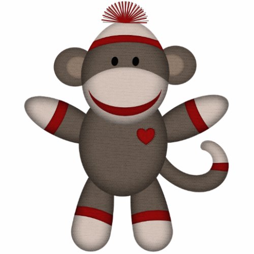 Retro Sock Monkey Statuette