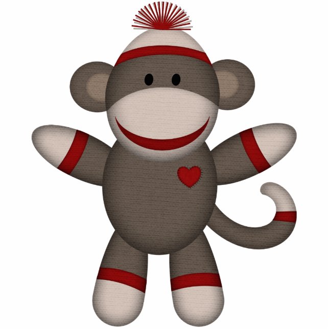 Retro Sock Monkey Statuette (Front)