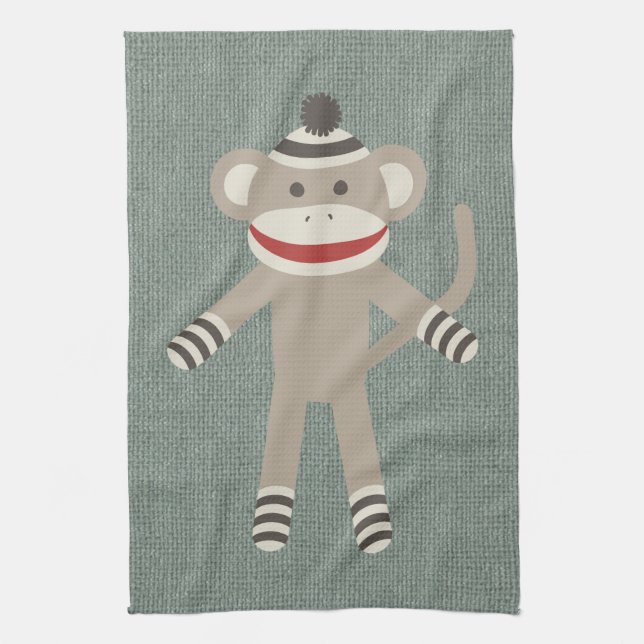 Retro Sock Monkey Towel (Vertical)