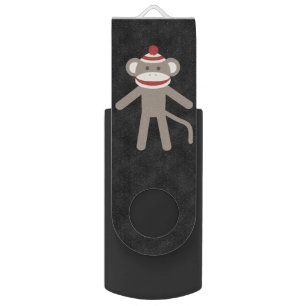 Retro Sock Monkey USB Flash Drive