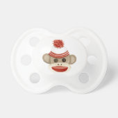 Retro Sock Monkey w Stocking Cap Baby Boy Gifts Pacifier (Front)
